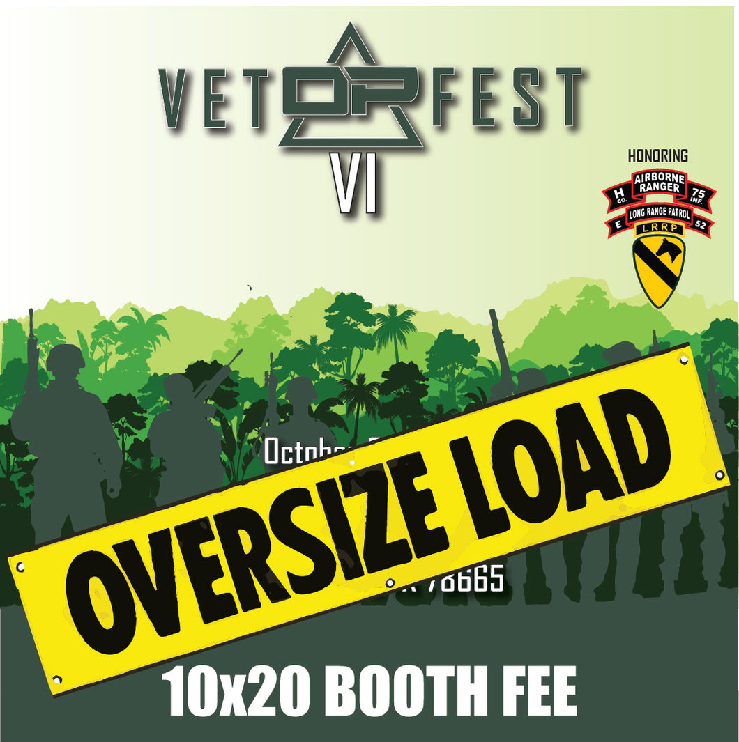 O.P. VetFest 10x20 Booth Fee